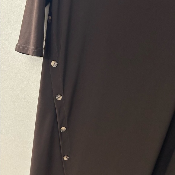 Sympli Quest Angle Top Sz 8 Top Brown Lagenlook Minimalist Chic‎ 3/4 Sleeve NWT - Picture 4 of 10